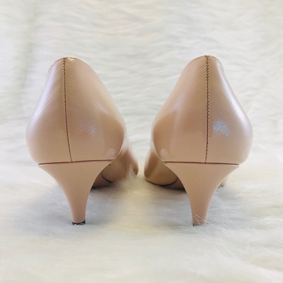 PRADA Saffiano Textured Patent Leather Pumps Blush - Picture 4 of 8